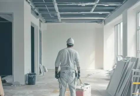 Commercial painting team applying fresh coat to office walls