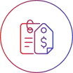 Icon representing competitive pricing with currency or discount symbol