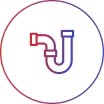 Plumbing service icon with circular gradient design
