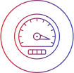AC gas recharging service icon with speedometer-style design